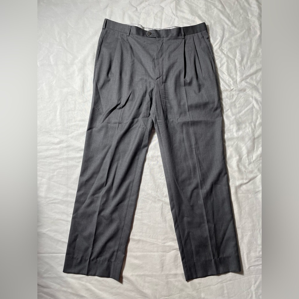 Zanella Bennett Gray pleated Wool dress pants men’s size 38
